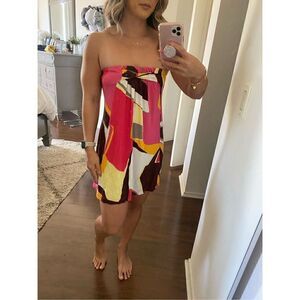 French Connection 2 colorful geometric tube mini dress or tunic
